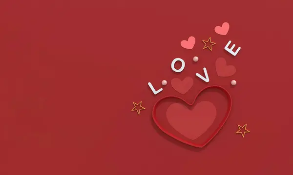 Koncepcja Walentynki Romantyczny Pozdrowienia Kartka Produkt Podium Projektowanie Wyświetlacza Sercem — Zdjęcie stockowe