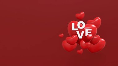 Sevgililer Günü 'nün Üç Boyutlu Güzel Tasarımı Romantik Tebrik Kartı, Ürün ve Podyum Tasarımı Kalpler, Sevgiler ve Duygusallıkla