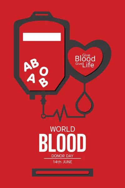 World Blood Donor Day Vector Banner — Archivo Imágenes Vectoriales