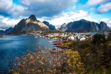 Harbor in Lofoten islands, Norway, Reine village