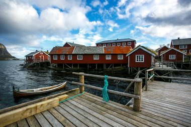 Harbor in Lofoten islands, Norway, Reine village