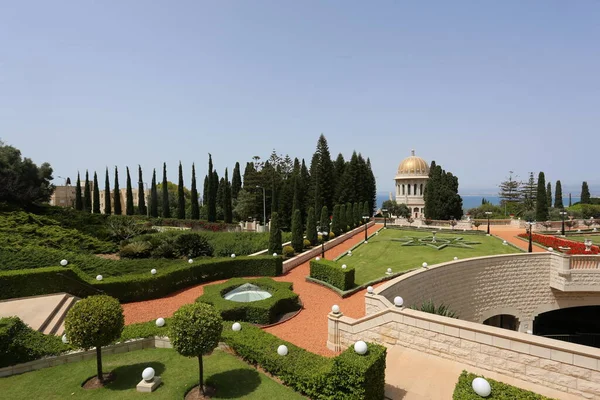 Jardines Bahai Las Laderas Montaña Carmel Ciudad Puerto Haifa Israel — Foto de Stock