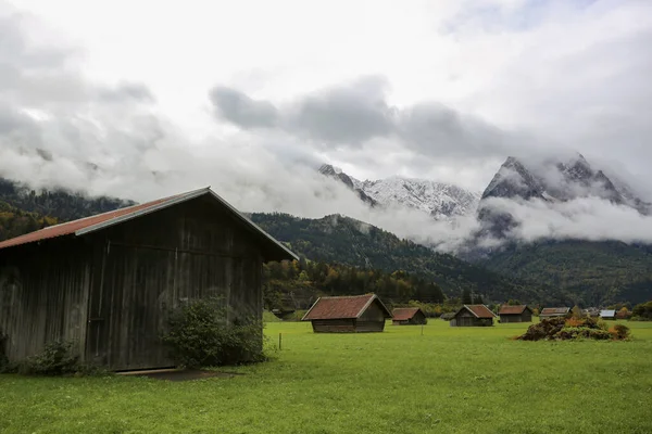 Bairro Garmisch Partenkirchen Vista Zugspitze — Fotografia de Stock