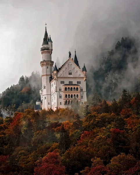 Vista Castelo Neuschwanstein Durante Outono Alemanha — Fotografia de Stock