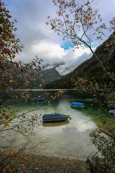 Fall Lake Plansee Turquoise Water Recreational Silence — Stock Photo, Image