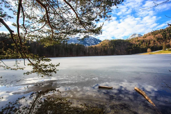 Lago Alatsee Entro Inverno Tirolo Austria — Foto Stock