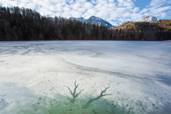 Lago Alatsee Inverno Tirol Áustria — Fotografia de Stock