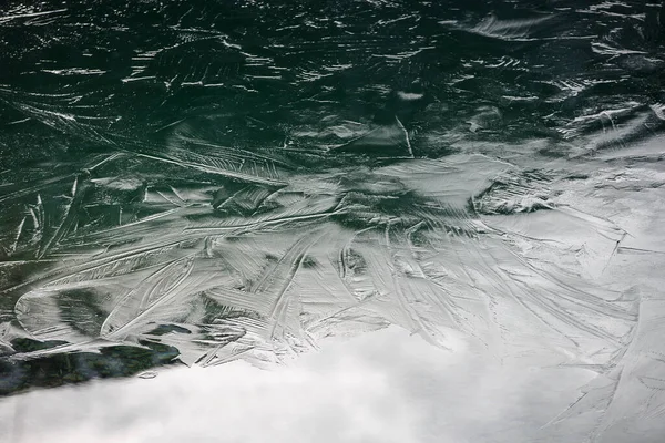 Lód Jeziorze Plansee Tyrol Austria Zdjęcie Drona — Zdjęcie stockowe