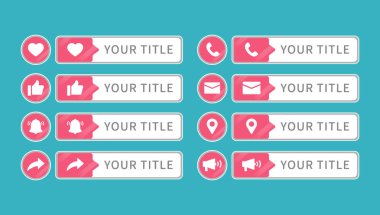 A variety of community icons and titles, including likes, calls, notifications, shares, and more