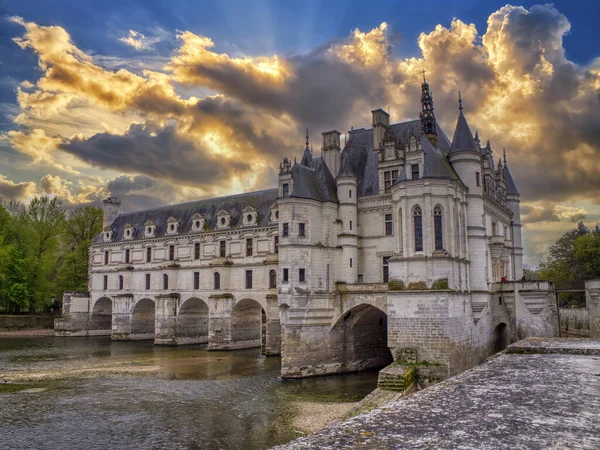 Chenonceau Francja Kwietnia 2019 Zamek Średniowieczny Chenonceaux Francja Piękny Chateau Zdjęcia Stockowe bez tantiem