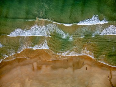 Vejer de la Frontera 'daki El Palmar sahilinin havadan görünüşü, İspanya' daki Cadiz.