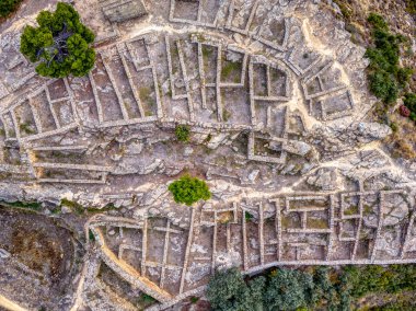 İber yerleşim yeri San Antonio 'nun havadan görünüşü, M.Ö. 5. yüzyıldan. Calaceite, Teruel, İspanya