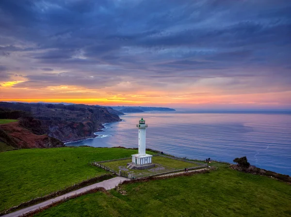 Lighthouse Lastres Sunset Located Town Luces Asturias Spain — Stock Photo, Image
