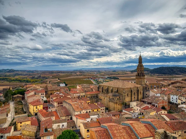 Rioja Spanya Nuestra Seora Asuncion Kilisesi Ile Briones Hava Manzarası — Stok fotoğraf