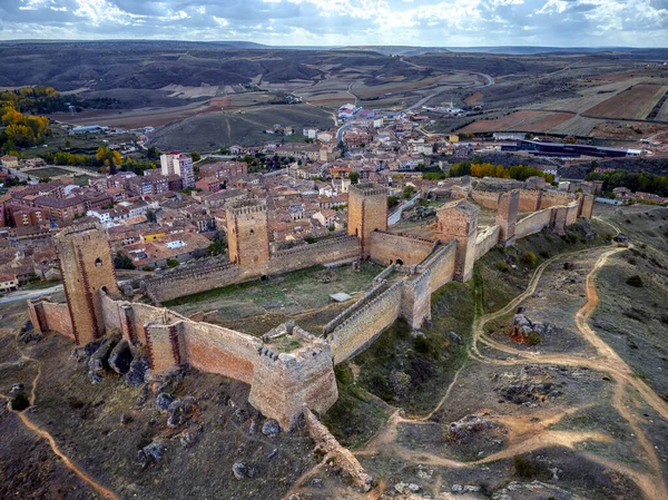 Aerial View Molina Aragon Its Castle Guadalajara Spanyolország — Stock Fotó