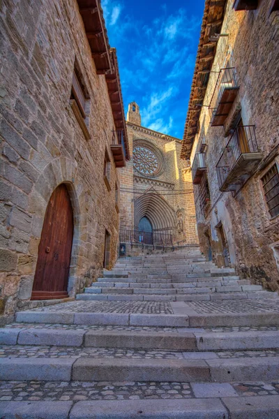 Kilátás Templom Santa Maria Mayor Valderrobres Teruel Spanyolország — Stock Fotó