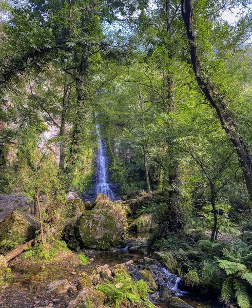 Vodopád Oneta Villayonu Asturii Španělsko — Stock fotografie