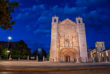 Church of San Pablo in Valladolid, Castilla y Leon, Spain. Former Dominican convent. Blue hour. clipart