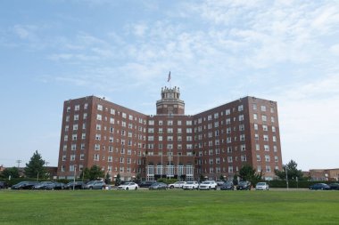 Asbury Park, New Jersey - 29 Temmuz 2024 Tarihi Berkeley Oceanfront Oteli manzarası