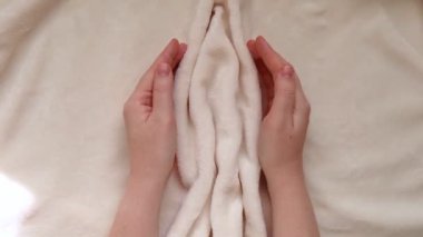 Soft tissue folds in the shape of the labia, vagina and vulva. The concept of women intimate health, prevention of gynecological diseases