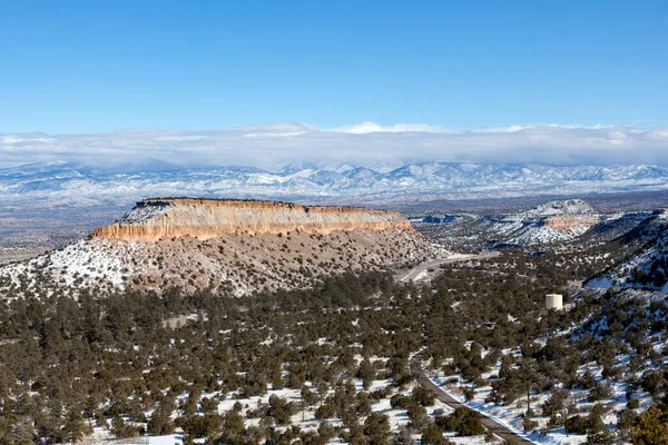 新墨西哥州Los Alamos Anderson Overlook的冬季景色 图库图片