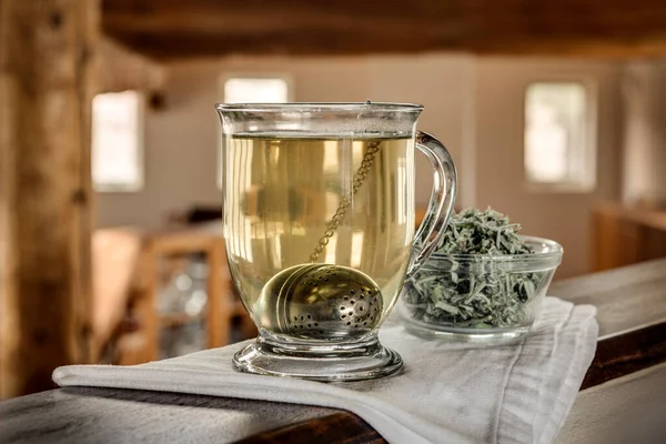 Herbata Ziołowa Estafiate Artemisia Ludoviciana Biały Mędrzec Pomimo Swojej Nazwy Zdjęcie Stockowe