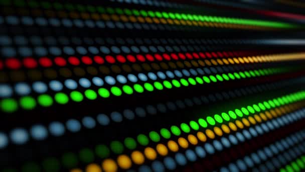 Noktaların Dairesel Işıkların Renk Işık Parametrelerinin Inanılmaz Parlak Neon Arka — Stok video