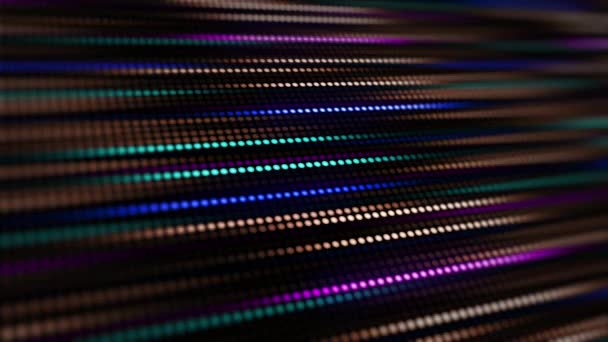 Incredibile Brillante Sfondo Neon Punti Luci Circolari Allineati Cambiando Loro — Video Stock