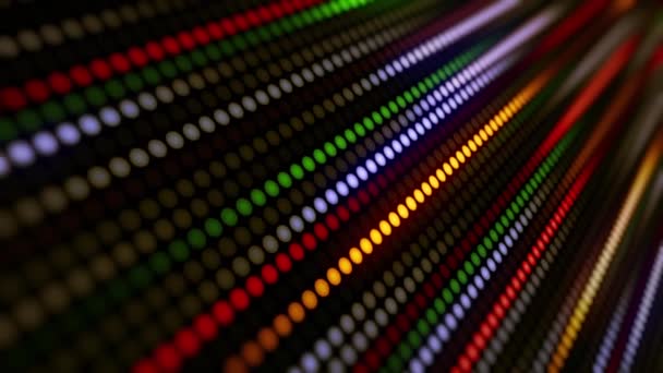 Incredibile Brillante Sfondo Neon Punti Luci Circolari Allineati Cambiando Loro — Video Stock