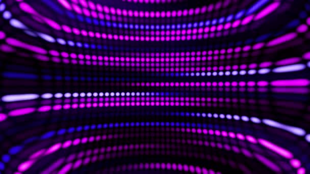 Erstaunlich Heller Neonhintergrund Aus Punkten Kreisförmige Lichter Reihen Sich Aneinander — Stockvideo