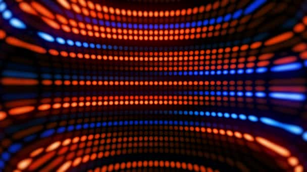 Fundal Uimitor Neon Luminos Puncte Lumini Circulare Aliniate Schimbarea Parametrilor — Videoclip de stoc
