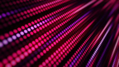 Pürüzsüz renk ve ışık değişimleriyle hizalanmış yuvarlak ışıkların muhteşem parlak neon arkaplanının 3 boyutlu canlandırması