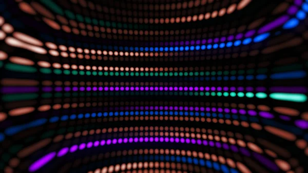 Pürüzsüz Renk Işık Değişimleriyle Hizalanmış Yuvarlak Işıkların Muhteşem Parlak Neon — Stok fotoğraf