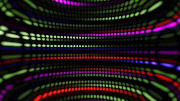 Renderelés Egy Csodálatos Fényes Neon Háttér Kerek Lámpák Sorakozott Fel — Stock Fotó