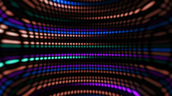 Renderelés Egy Csodálatos Fényes Neon Háttér Kerek Lámpák Sorakozott Fel — Stock Fotó
