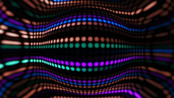 Renderowanie Niesamowite Jasne Neonowe Tło Okrągłych Świateł Linii Gładkim Kolorem — Zdjęcie stockowe