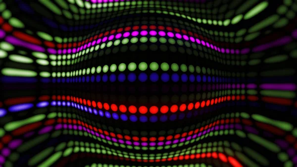 Pürüzsüz Renk Işık Değişimleriyle Hizalanmış Yuvarlak Işıkların Muhteşem Parlak Neon — Stok fotoğraf