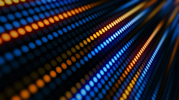 Återgivning Fantastisk Ljus Neon Bakgrund Runda Lampor Uppradade Med Slät — Stockfoto