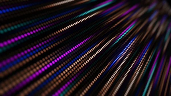Wiedergabe Eines Erstaunlich Hellen Neon Hintergrundes Aus Runden Lichtern Mit — Stockfoto