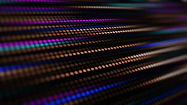 Återgivning Fantastisk Ljus Neon Bakgrund Runda Lampor Uppradade Med Slät — Stockfoto
