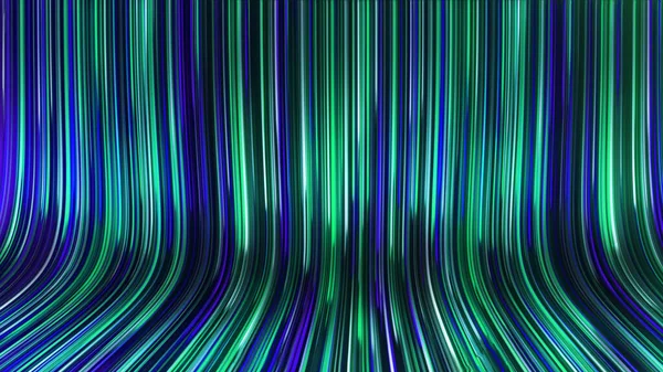 Renderowanie Abstrakcyjnego Panoramicznego Neonowego Tła Świecącymi Promieniami Kolorowe Promienie Poruszają — Zdjęcie stockowe
