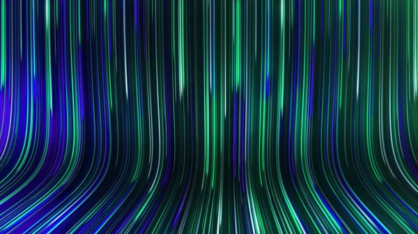 Vykreslení Abstraktního Panoramatického Neonového Pozadí Zářícími Paprsky Barevné Paprsky Pohybují — Stock fotografie
