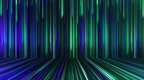 Rendering Abstract Panoramic Neon Background Glowing Rays Colored Rays Move — Stock Photo, Image