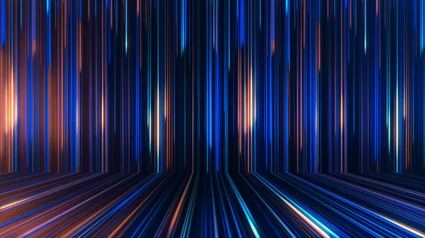 Rendering Abstract Panoramic Neon Background Glowing Rays Colored Rays Move — Stock Photo, Image