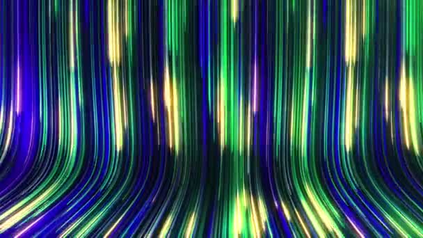 Bstrakter Panorama Neon Hintergrund Mit Leuchtenden Strahlen Farbige Strahlen Bewegen — Stockvideo