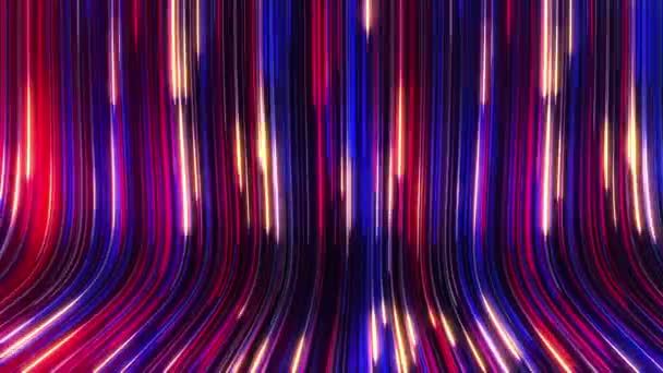 Bstrap Панорамный Неоновый Фон Перламутровыми Дождями Цветные Лучи Движутся Вдоль — стоковое видео