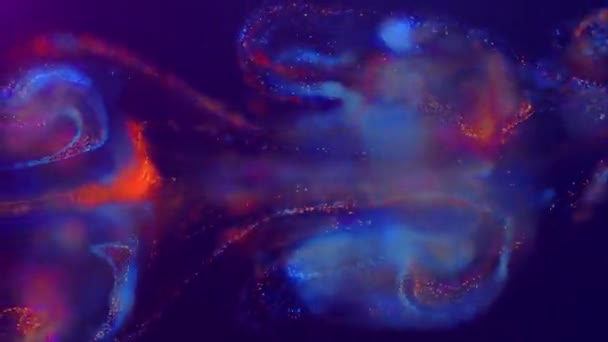 Multicolored Bright Abstract Cloud Particles Space Bright Stream Particles Moves — Stock Video
