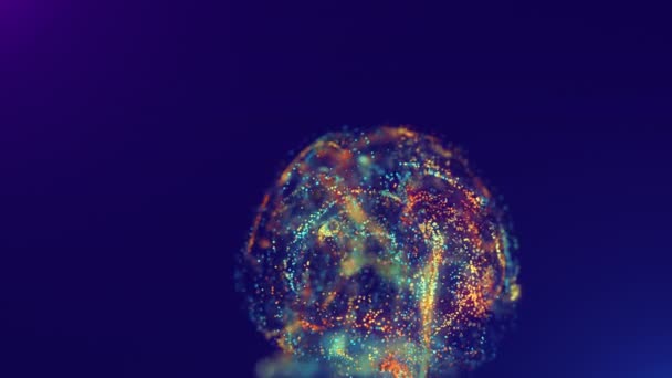 Multicolored Bright Abstract Cloud Particles Space Bright Stream Particles Moves — Stock Video