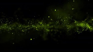 Parçacıkların yapısından parlak, soyut bulut. Parçacıklardan oluşan bir akım, arkaplanda bir noktalar dalgası gibi hareket eder.