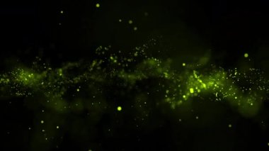 Parçacıkların yapısından parlak, soyut bulut. Parçacıklardan oluşan bir akım, arkaplanda bir noktalar dalgası gibi hareket eder.